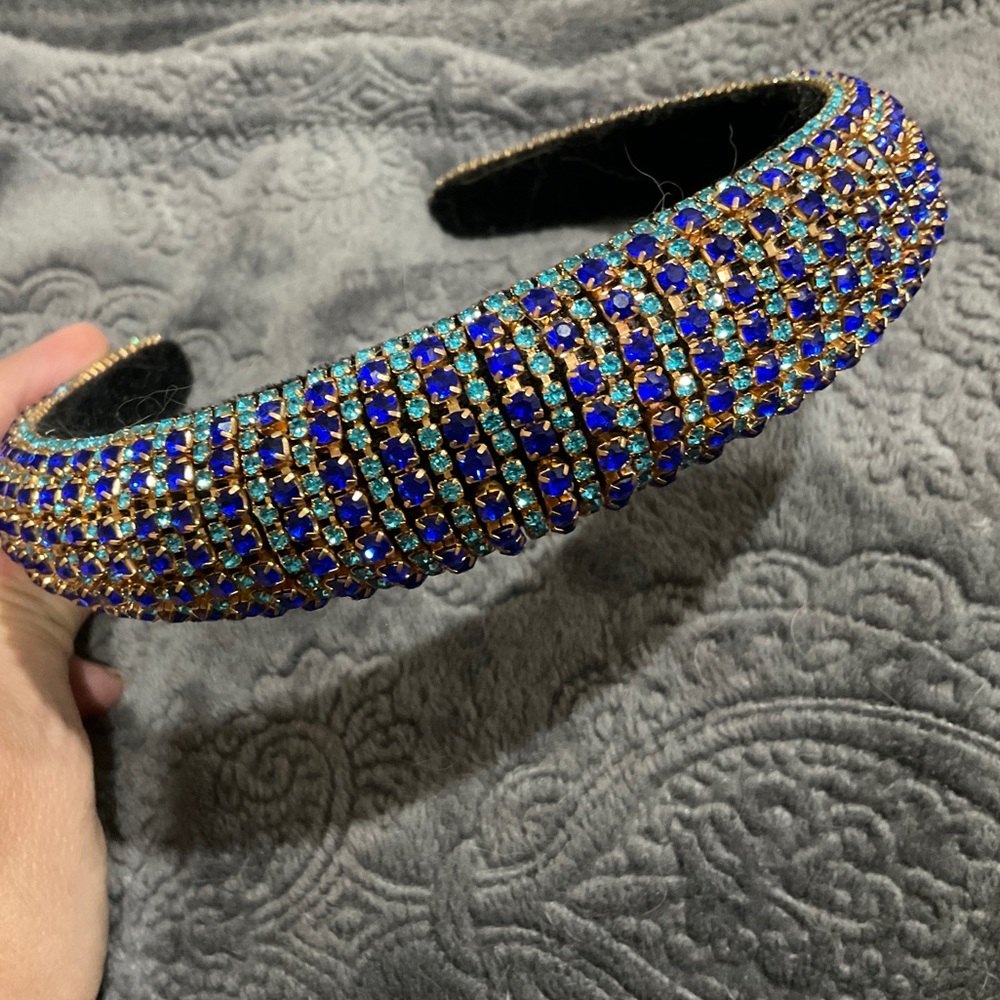 Blue crystal headband